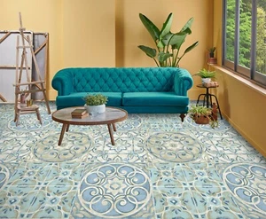 3D Blue Pattern 5068 Floor WallPaper Murals Wall Print Decal AJ WALL Fay - Picture 1 of 5