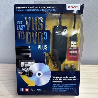 Roxio Easy VHS to DVD 3 Plus Converter USB Video Capture NEW Model 251000 - Image 1 of 4