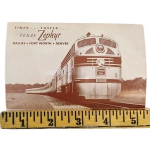 Texas Zephyr Train Postcard Burlington Route Dallas Fort Worth Denver 1950s Vtg - Picture 1 of 5