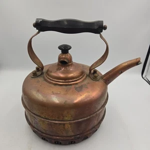 VTG The Simplex Patent Tea Kettle Solid Copper Made In England 400709-402190 - Picture 1 of 6