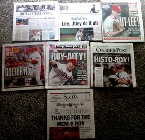 Philadelphia Phillies Newspapers Roy Halladay No Hitter Daily News New York Post - Picture 1 of 7