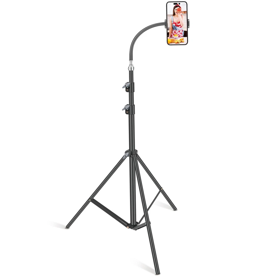 Retractable Adjustable Cell Phone Tall Tripod Stand Holder for iPhone X 8 7