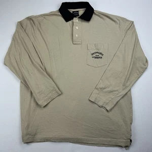 Polo vintage Falconnable Air France manica lunga XL beige nera colletto camicia - Foto 1 di 8
