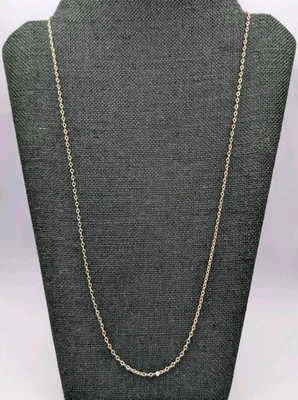By Milor Light Gold Plated Sterling Silver Flat Rhombus Link Chain Necklace 28" - Image 1 of 4
