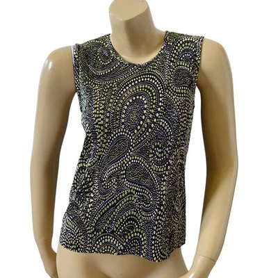 Blusa sin mangas DRESSBARN para mujer talla mediana cachemira arrugada Foto 1 de 4