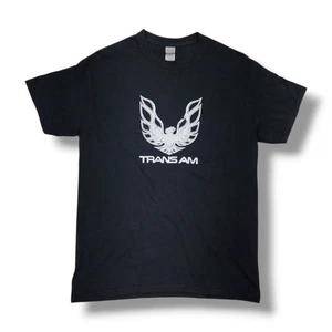 TRANS AM Black Gildan Cotton Pontiac Firebird Logo T-Shirt Men's M - Picture 1 of 10