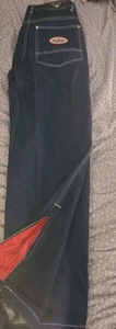 Vintage Y2k Pure Playaz Jeans Herren 32X33 Blau Baggy Denim Rot Knöchel Reißverschluss Erweiterbar - Bild 1 von 5