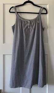RALPH LAUREN BLACK LABEL Llilk Tank Cami Dress Sleepwear Striped Black White Med - Bild 1 von 9