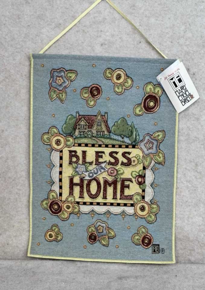 Mary Engelbreit "Bless Our Home" Floral Tapestry Bannerette 17.5"x13"