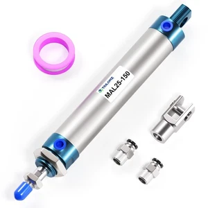 25 mm Bohrung 150 mm Hub Luftzylinder doppeltwirkend mit Y-Stecker und 2 Stück 6... - Bild 1 von 8