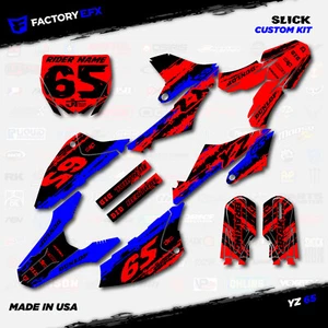 Red Black Blue Slick Graphics Kit fits 18-24 Yamaha YZ65 YZ 65 Decal Sticker - Picture 1 of 5