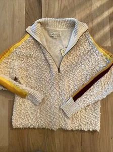 NWT Vintage Havana Ivory W/ burgundy/ Stripe Sweater- Medium $58 - Picture 1 of 4