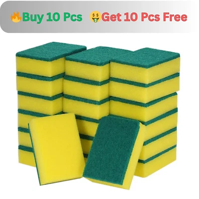 20Pcs Double-Sided Scrub Sponges Dishwashing Pads Kitchen Cleaning Tools