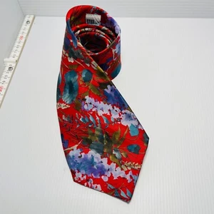 Target Floral Mens Tie Red Floral Standard Blade Width Australian Made Polyester - Picture 1 of 7