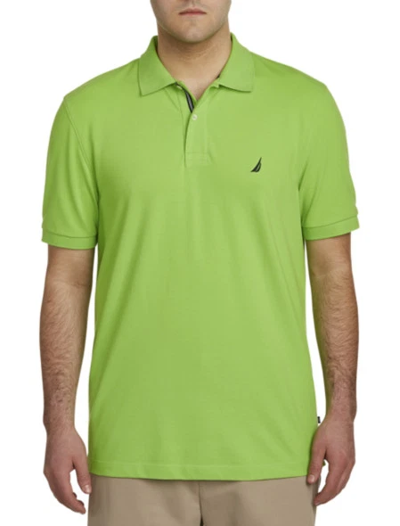 Nautica Stretch Piqué Polo Shirt Size 4xl Colors Lime Surf and Blue