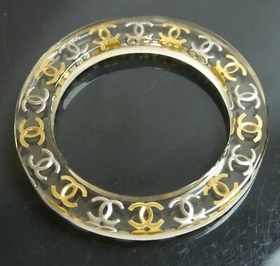 Auténtico brazalete Chanel marca de coco gelatina/plástico #4241 Foto 1 de 4