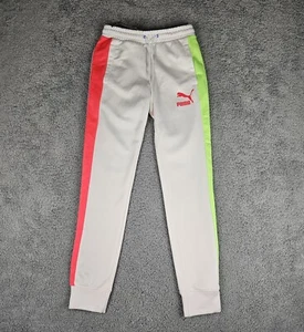 Puma T7 Slim Fit Track Pants Men's S White Red Green Logo NWT Flaw (530099-02) - Picture 1 of 9