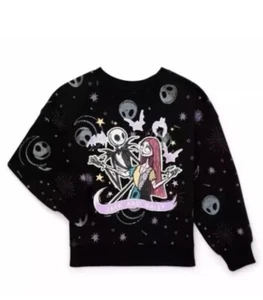 The Nightmare Before Christmas Girls Graphic Fleece Sweatshirt Black Small 6-6X - Picture 1 of 7