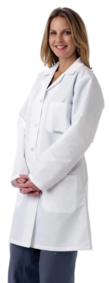 Medline Ladies / Women's Full Length Lab Coat White Medline - Image 1 of 1