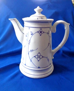 Strohblume Indisch Blau Porzellan Kaffeekanne H 24,5 cm um 1910 Thüringen - Bild 1 von 13