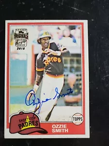 2015 Topps Archives Originals Autograph On Card Auto Ozzie Smith 2/10 1981 Topps - Picture 1 of 2