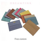 Customized Genuine Leather Card Holder Mini Wallet Slim Credit Card Sleeve Purse