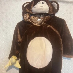 Monkey Costume Holding A Banana Soft Plush Fleece Unisex Toddler 3T-4T EUC - Picture 1 of 9