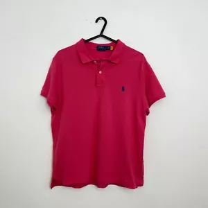 Polo Ralph Lauren Womens Basic Polo Shirt Size L Pink Top Tennis Preppy Pony. - Picture 1 of 5