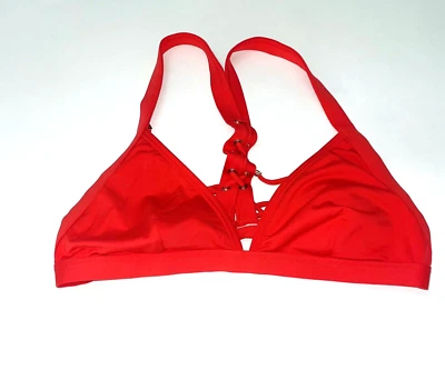 Top de natación bikini Michael Kors MK espalda cruzada para mujer talla pequeña rojo Foto 1 de 4