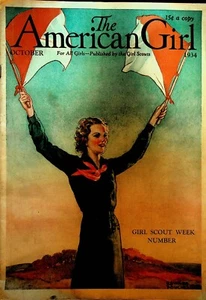 American Girl Magazine October 1934 Girl Scouts Edward Poucher Mount Everest - Picture 1 of 3