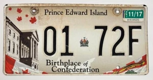 Prince Edward Island 2017 BIRTHPLACE OF CONFEDERATION License Plate # 01 72F - Picture 1 of 1