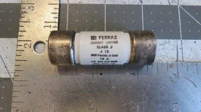 Ferraz Current-Limiting Fuse Class J  15 A  Ceramic Body Silver End 600V AC/DC - Image 1 of 2