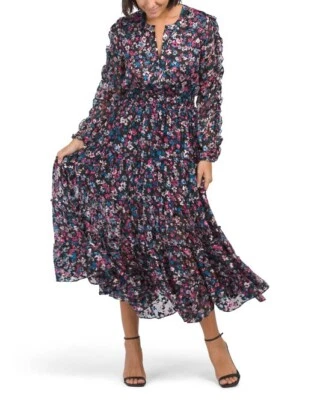 Vestido maxi novo com etiquetas ELIE TAHARI ESTAMPA PRADO tamanho M-$495 - Imagem 1 de 4