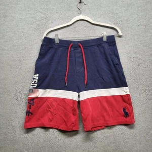 Polo Ralph Lauren Boys Activewear Shorts XL Red White Blue Team USA American - Picture 1 of 12