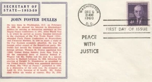 1172   4c  JOHN FOSTER DULLES  - Von Ohlen cachet - Picture 1 of 1
