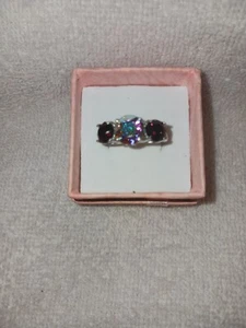 Ring Größe 6 Platin/Sterling Silber aus AB Kristall von Swarovski (804) - Bild 1 von 14