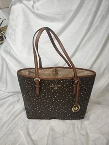 NWT Michael Kors Stars Jet Set Charm Medium Carry-all Brown Tote - Picture 1 of 8