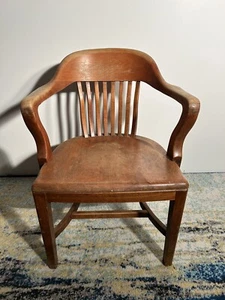 Vintage BL Marble Chair Co. Mission Banker Lawyer Armchair Gunlocke Style - Picture 1 of 10