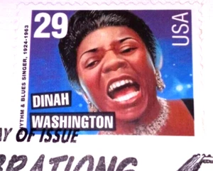Dinah Washington - Rhythm and Blues Music - 1993 22kt Golden Replica Stamps - Bild 1 von 4