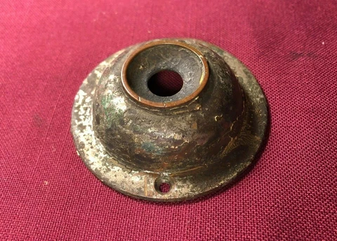Vintage Antique Door Bell Button Plate Cast Brass Body Cover