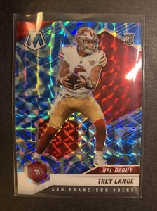 2021 Panini Mosaic Trey Lance NFL Debut Blue Reactive Prizm #244 Rookie RC MINT - Picture 1 of 2