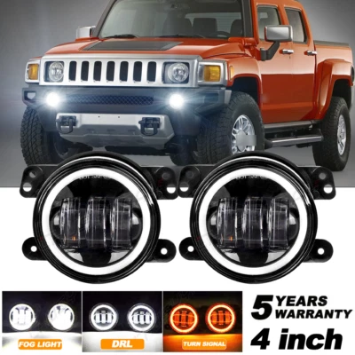 Luces antiniebla LED de 4 pulgadas Halo Angel Eye lámpara de conducción apta para Hummer H2 H3 2004-2009 Foto 1 de 4