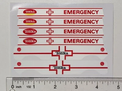 Adesivos de ambulância de van de emergência minúsculos Tonka 3 estilos para anos diferentes - Imagem 1 de 2
