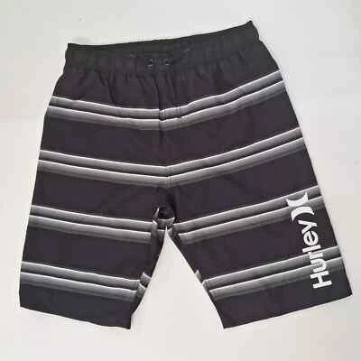 Hurley Board Shorts Boy Elastic Waist Black Board Shorts Size L - Image 1 of 4