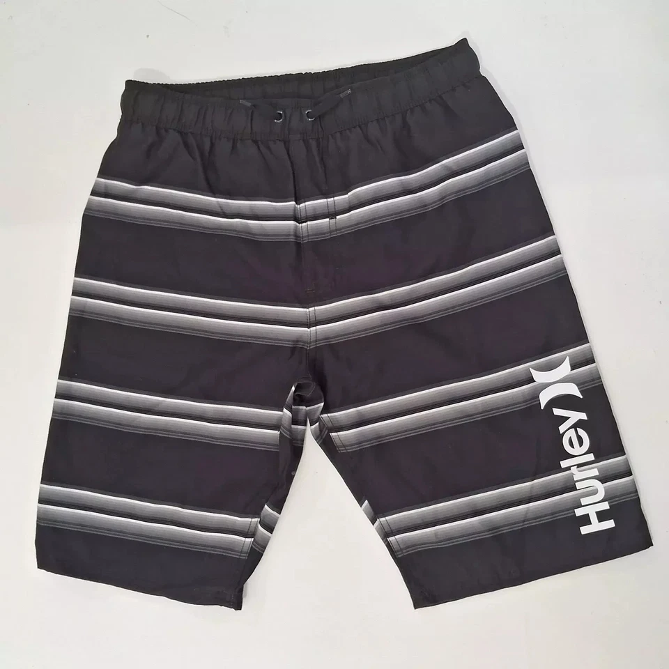 Hurley Board Shorts Boy Elastic Waist Black Board Shorts Size L - Image 1 of 4
