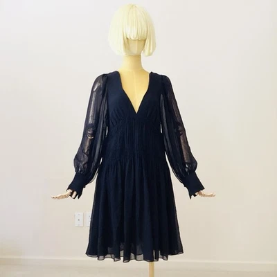 Vestido de cóctel Stella McCartney de seda negro con cuello en V talla 2/36 Foto 1 de 4