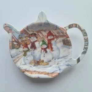 LEONARDO CHRISTMAS SNOWMAN TEA BAG SPOON REST HOLDER - Picture 1 of 1