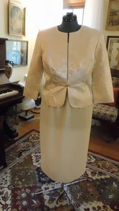 VESTIDO FORMAL Y CHAQUETA TOP SATINADO R&M CON SALPICADURAS DORADAS Y VESTIDO DE ORGANZA S 14 - Imagen 1 de 7