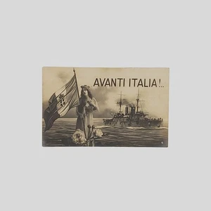 Antike Postkarte Avanti Italien Militärfranchise Italien Turrita VG 1915 ww1 - Bild 1 von 2