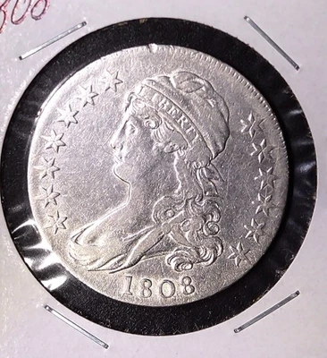 1808 Capped Bust Half Dollar 50c High Grade Details - Image 1 of 4